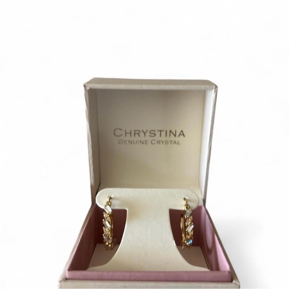 Source Unknown Gold and Crystal Earrings - Picture 2 of 2